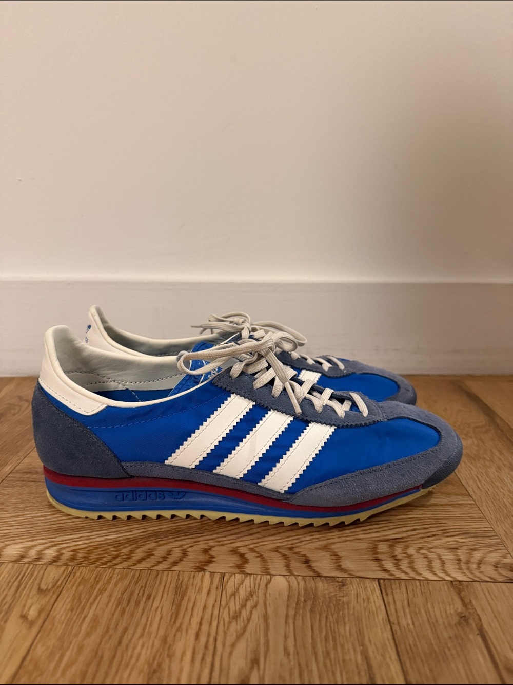 adidas SL 72 Royal Blue and White Retro Sneakers - Picture 2 of 4